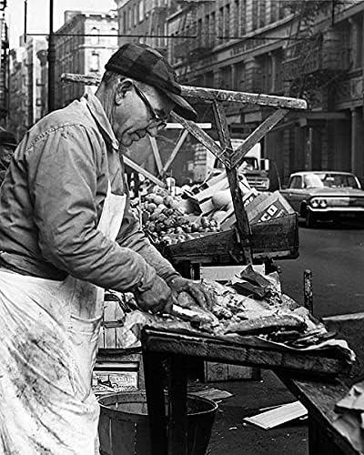 New York City Fish Market Fishmonger 1964 11x14 Photograph Photo Print