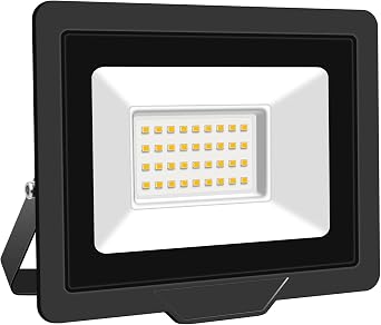 RIGIDON 30W LED Flood Light Outdoor 3000LM Super Bright Outdoor Lights 4000K Daylight Warm White IP66 Waterproof Security Lights for Garden, Garage, Yard, Sports Ground, Patio, Pathway Porch
