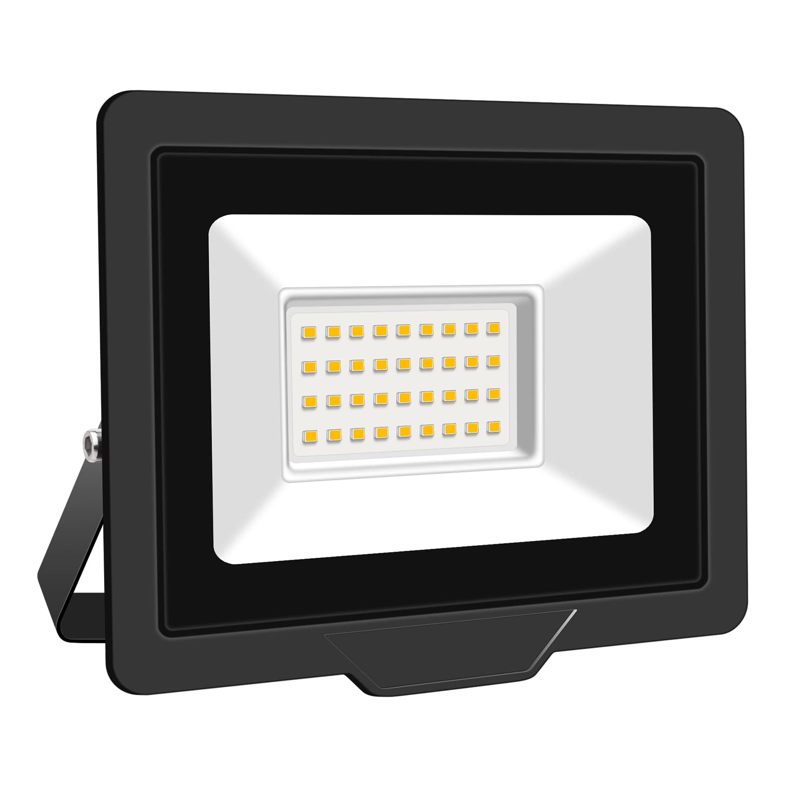 RIGIDON 30W LED Flood Light Outdoor 3000LM Super Bright Outdoor Lights 3000K Daylight Warm White IP66 Waterproof Security Lights for Garden Garage
