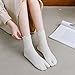 Yuyeran 3 Pairs Women Split Two Toe Socks Japanese Tabi Flip Flops Sandal Socks Ruffle Frilly Sports Casual Socks (US, Alpha, Large, Regular, Regular, Black+White+Gray)