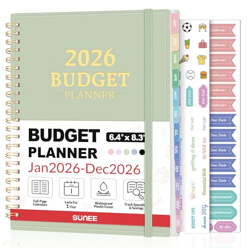 2026 Budget Planner - Monthly Budget Book from JAN 2026 - DEC 2026 with Expense Tracker Notebook, A5 Size (6.4