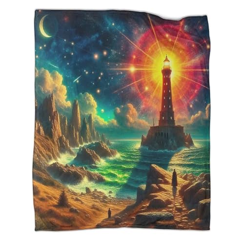 Couverture phare impression 3D en microfibre moelleuse de 180x200cm pour le lit