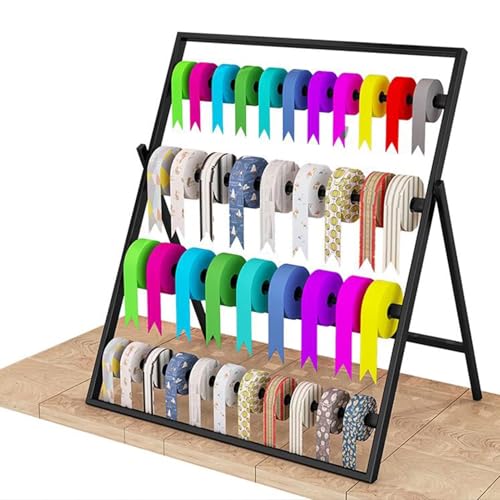 Support de rangement pour rubans étagère métal 4 niveaux table - 6