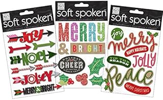 Joy Merry Jolly Christmas Epoxy Scrapbook Stickers (SS7001)