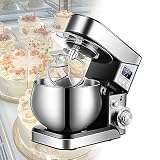 Batidora Eléctrica De Alimentos De 5,5 L, Batidora De Masa, Amasadora De Masa De Mesa Con Función De Temporizador, Amasadora De Masa De Mesa De 6 Velocidades, 600 W, Batidora De Pan, Crema, (Color :