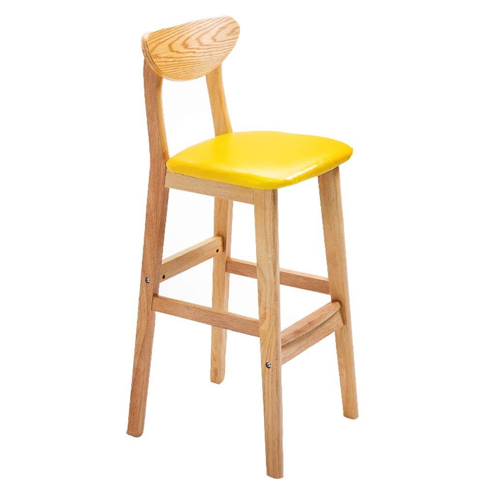 Chaise en bois de bar de style nordique avec dossier ergonomique et pieds stables