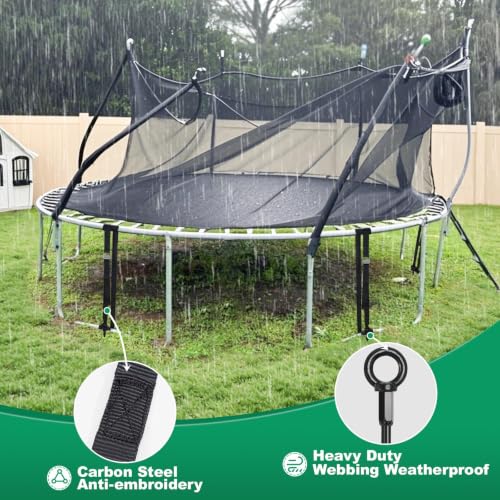 Anclajes de suelo contra vientos fuertes para trampolines con correas de amarre ajustables 7