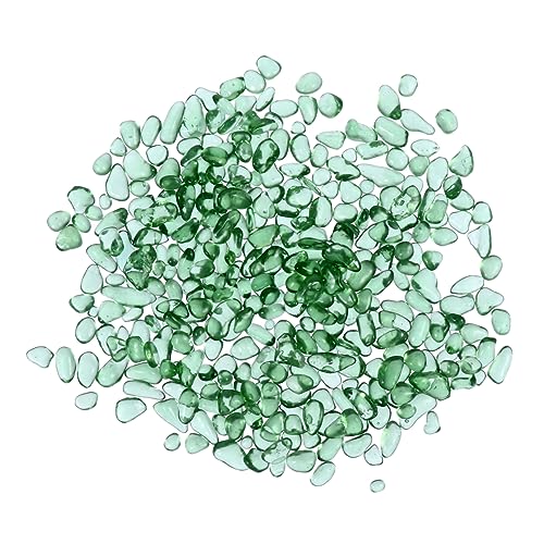 Mikikit 1 Pack Transparent Glass Crystal Stones Decorative Aquarium Rocks for Plants Planters Bonsai Pots and Craft Projects Super Polished River Pebbles for Elegant Home Decor