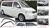 Diese in-Kanal Fensterabweiser passen für: Volkswagen Transporter T5 2003–2015, T6 ab Baujahr 2015. VW Caravelle, Multivan, Doubleback (Camper), California