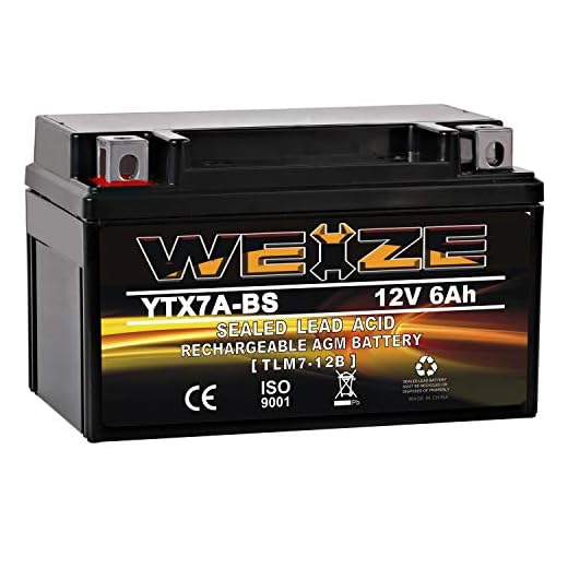 Weize YTX7A-BS High Performance - Maintenance Free - Sealed AGM Motorcycle Battery Compatible with Gas Gy6 Scooter Moped 50CC 125CC