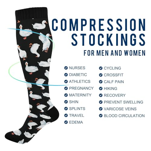 Image of Compression Socks for Women & Men, Knee High Socks for Circulation Medical Running Athletic Nurse Travel