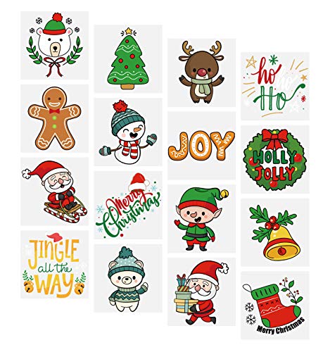 256Ct Christmas Tattoos Party Favors for Kids - Xmas Holiday Goodie Gift Bags Stocking Stuffers Supplies