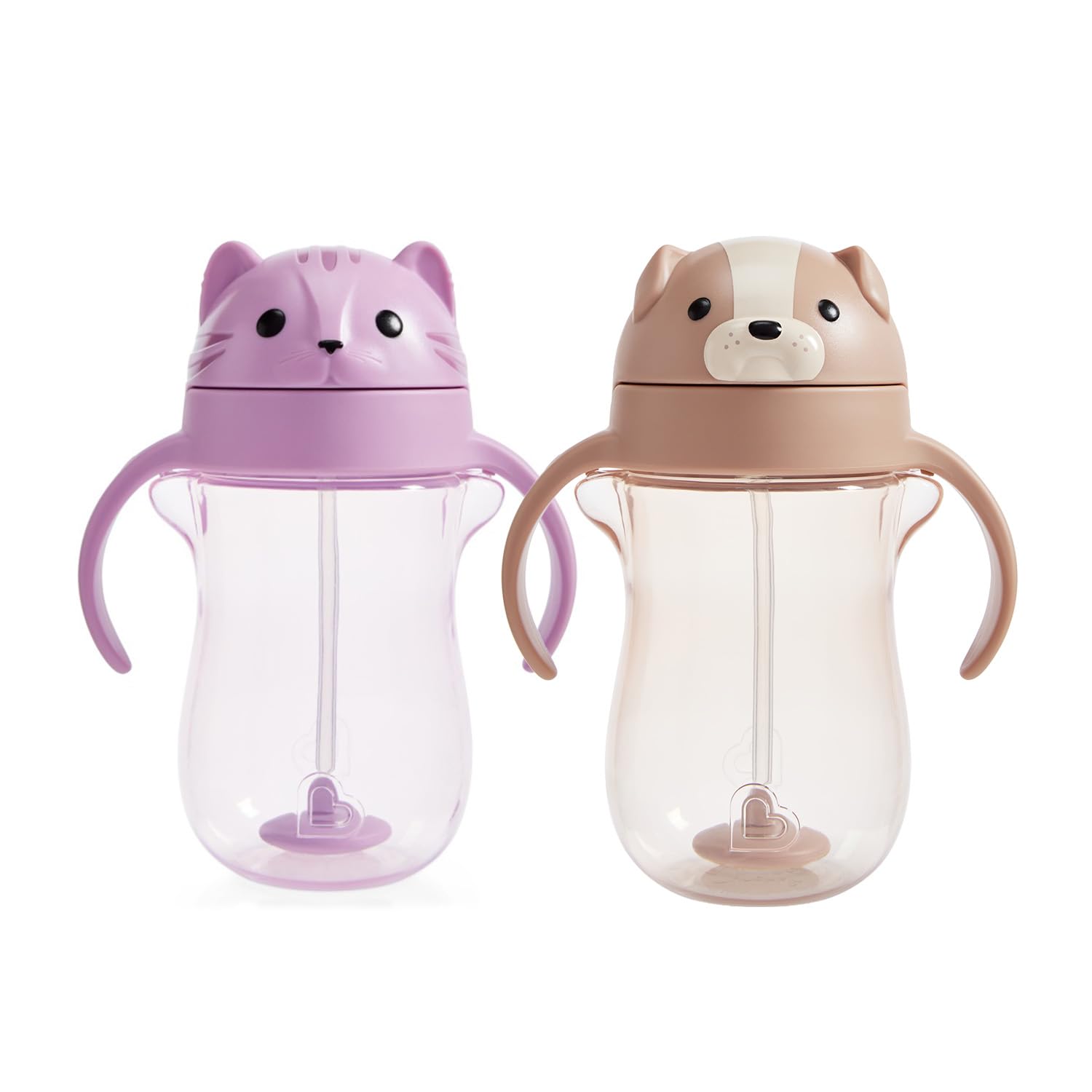 Munchkin Any Angle 2 Pack Straw Trainer Baby Cup | 296ml | Dog & Cat