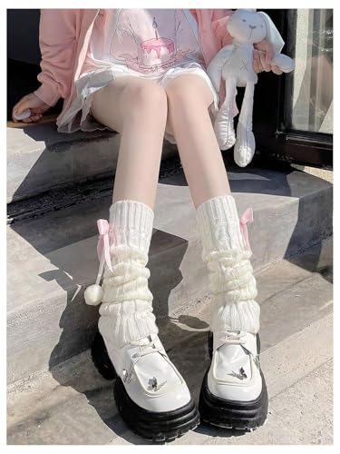 SHENHE Women's Cute Cable Knit Leg Warmers Y2k 80s Dance Kawaii Bow Leg Warms Boot Socks3