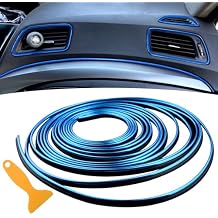 Car Interior Trim Strips - 32.8ft /10M Universal Car Gap Fillers Automobile Molding Line Decorative Accessories DIY Flexible Strip Garnish Accessory Including Installing Tool 2PCS 16.4ft Blue