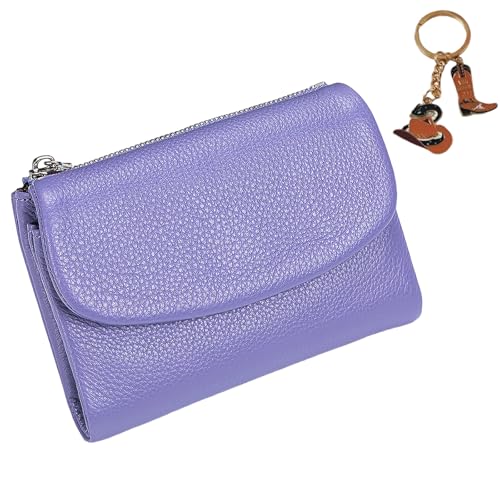 Joyfullygo Wallet, Unisex Pebble Leather Wallet with Zipper, Waterproof Genuine Leather Wallets Can Hold Coin Id Card (Color 13)