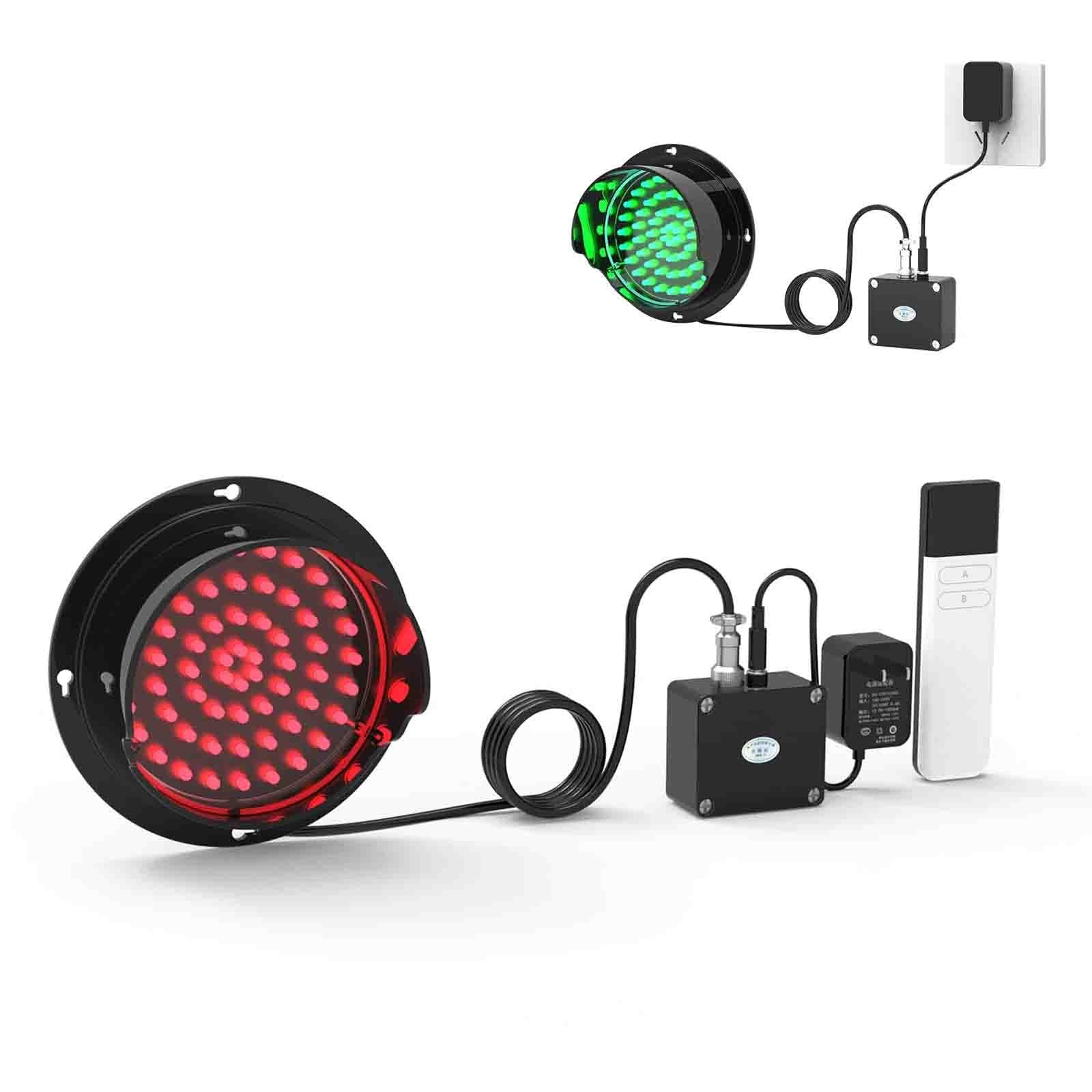 Semaforo a LED con Telecomando, Luce di Stop Rossa/Verde 2 in 1, Lampada di Segnalazione Industriale, Luce di Segnalazione del Traffico per Banchine di Carico, per Interni ed Esterni(100mm/4in)