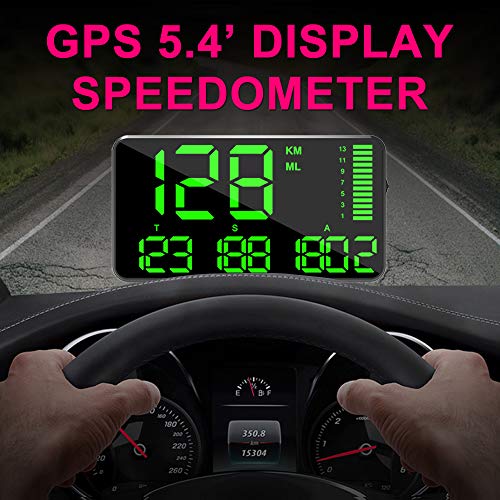 KingNeed GPS Speedometer Universal GPS Extend Digital Display 5.4 inch HUD Speedometer MPH/KMH
