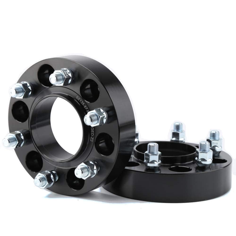 KSP 6x135 to 6x135 Wheel Spacers for F150, 1.5in（38mm） Hubcentric 6 Lug Wheel Adapters for 2015-2023 F150 Expedition,Navigator with M14x1.5 Studs and 87.1mm Hub Bore, 4pcs Black