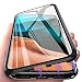 Produktbild Handyhülle für Xiaomi Poco F2 Pro Hülle Magnetic Adsorption, E-Lush Schutzhülle Ultra Dünn Durchsichtig Handy Hülle 360 Grad Komplettschutz Metall Bumper mit Gehärtetes Glas Case Cover, Schwarz