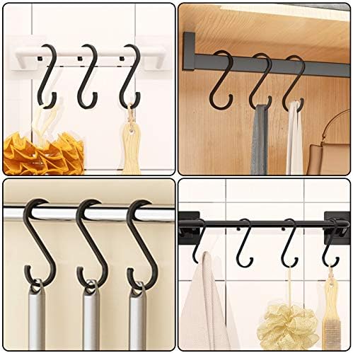 ChenTingTing0715 12 Pack Aluminum S Shaped Hooks, Round End Design Meat Hanging Hooks, Heavy Duty Butcher Hooks Hanging Utensils/Pans/Pots/Plants/Baskets for Kitchen, Bathroom, Garden, Office