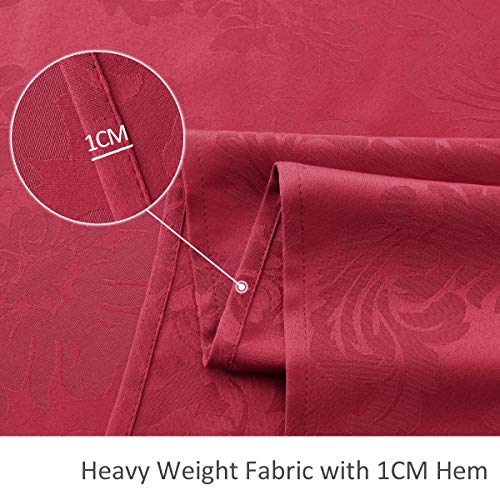 maxmill Jacquard Tablecloth Damask Design Spillproof Wrinkle Free Heavy Weight Soft Table Cloth Decorative Fabric Table Cover for Outdoor and Indoor Use Oblong 60 x 120 Inch Ruby Red - Thumbnail 6