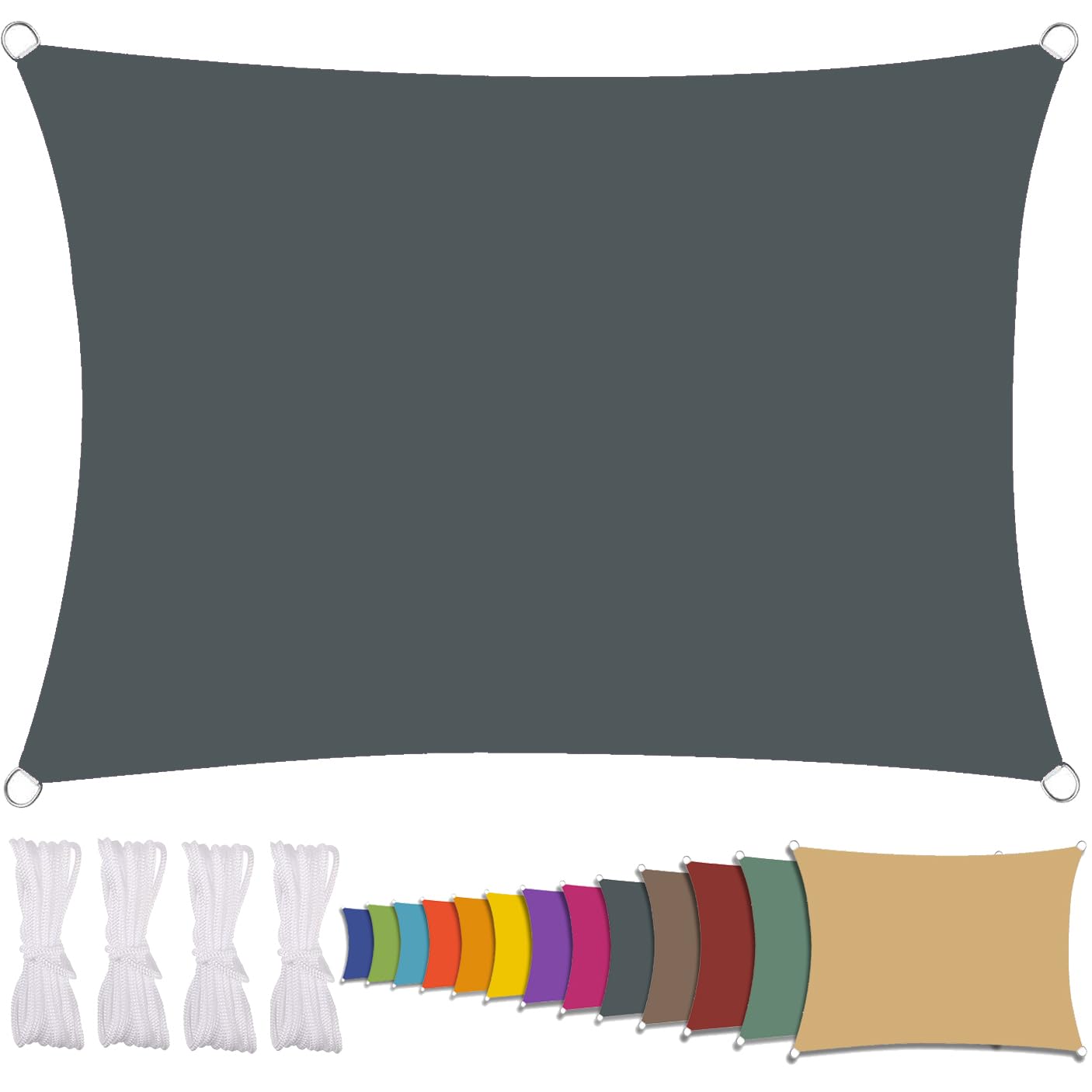 Voile d'ombrage extérieur 4x5m gris foncé pour ombrager vos repas sur le balcon ou au jardin