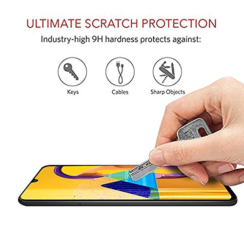 Image of CEDO Tempered Glass for Samung Galaxy M21 / M30s / M30 / A30s / M21 (2021) Edition | Screen Protector Full HD Quality Tempered Glass Anti-Scratch Edge to Edge Coverage with Installation Kit (Black)