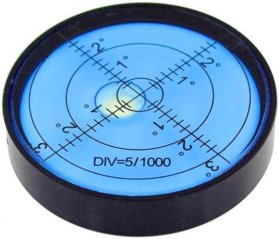 Circular Luminous Bubble Level Dia 60mm Round Night Vision Bullseye Leveler Horizontal Measuring Tool Magnetic Option(Black)