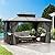 DWVO 10x12ft Hardtop Gazebo Double Roof Polycarbonate Canopy Outdoor with Netting and Shaded Curtains, Aluminum Frame Garden Tent for Patio, Backyard, Deck and Lawns, Gray