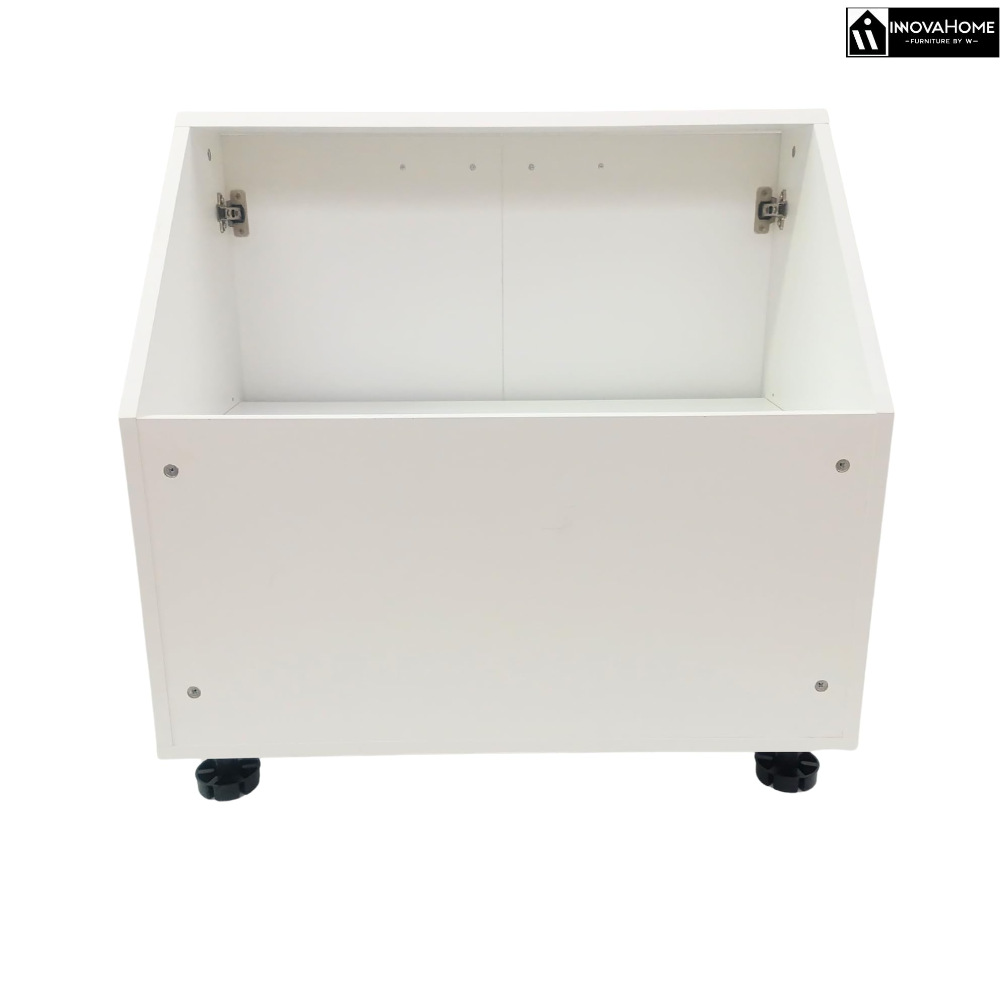 INNOVAHOME Armario Abuhardillado 80cm – Mueble Bajo Tejado con Estructura Maciza de 18mm (Cuerpo y Trasera), Tiradores de Metal y Estante Ajustable – Blanco Glacial