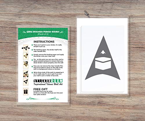 Qibla Direction Pointer Wandaufkleber / Deckenaufkleber, Grau, 2 Stück Cover