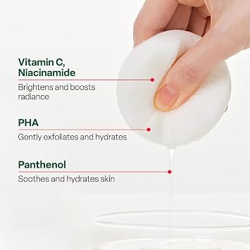 Dr.G Brightening Vita Peeling Toner Pads - Vitamin C, Niacinamide (B3) & B5 Facial Pads with PHA Exfoliant - Gentle Exfoliator for Uneven Tone & Texture - Hydrating Korean Skin Care - 70 Count