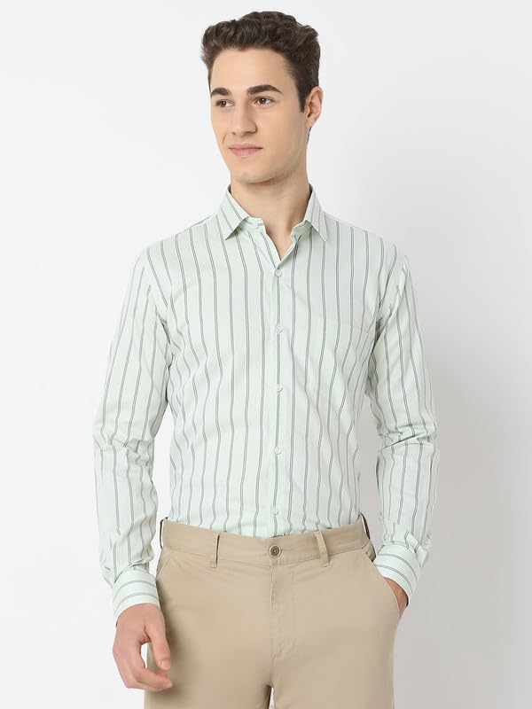 Image of Men's Striped Cotton Formal Shirt