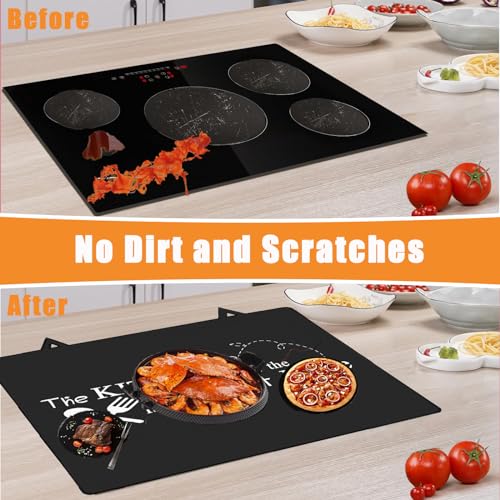 Miniatura 4 de Alfombrilla Protectora Para Placa De Inducción, Placa De Cubierta De Cocina,Tapete De Inducción Silicona 62 53cm Con 2 Ganchos, Alfombrilla Protectora Antideslizante Para Estufas, Encimeras 01