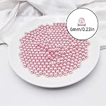 Round Pearl Beads, 1000 Pcs Pink Pearl Satin Luster Loose Beads for DIY Jewelry Making Supplies, Art Craft, Decoration Accessories(6mm)