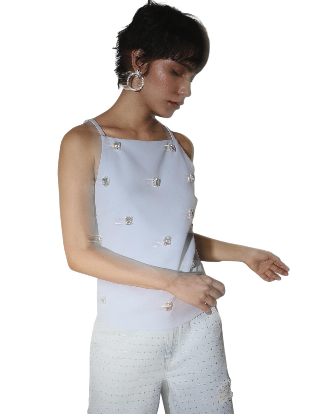 only Women Embellished Sequined Shoulder Straps Top-picture-39