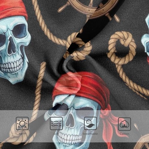 Blue Pirate Skulls Black Toddler Girls Panties, Girls Underwear, 2T–8 Years3