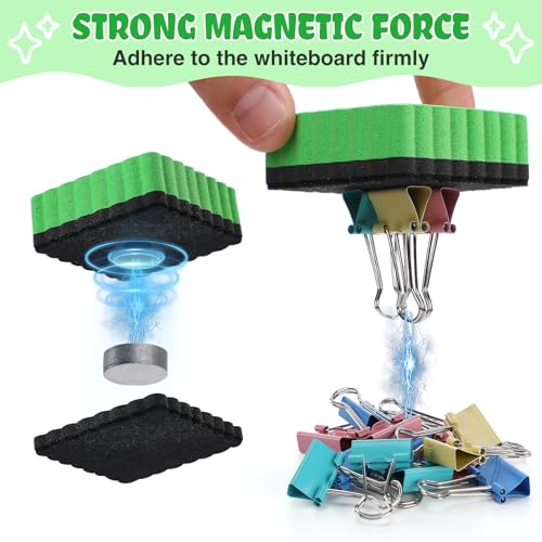 Image of 24Pcs Strong Magnetic Dry Erase Eraser, Classroom Must Haves, Wave Shaped | 4 Color Mini Whiteboard Eraser, Classroom Essentials for Kindergarten, Prek, Elementary, Office