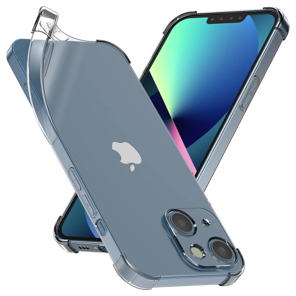 ebestStar - Funda para iPhone 13 Mini Apple, Carcasa Silicona Transparente, Capa Protectora TPU Antigolpes, Bordes Reforzados, Transparente
