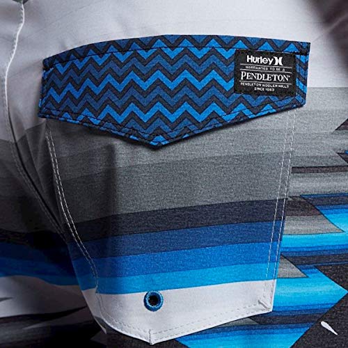 Bermuda Água Hurley Phantom Pendleton - Cinza/azul - 40