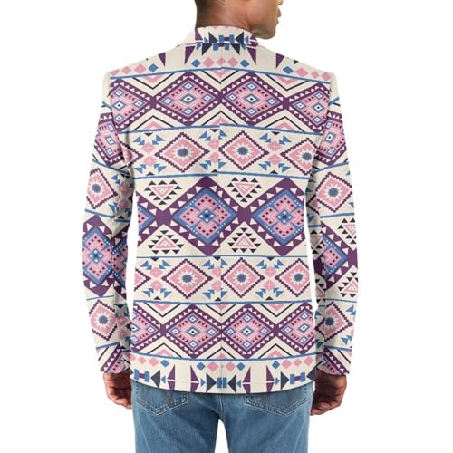 Aztec Print Pattern Western Ethnic Men's Casual Blazer Jacket Long Sleeve Blazer Jackets with Pockets Dress Suit2