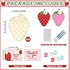 24 Set Strawberry Happy Birthday Party Favors Cards with Wood Painting Crafts Strawberry Coloring Party Supplies Strawberries Wooden Arts and Crafts Tables Centerpieces for Baby Shower Decorations #1