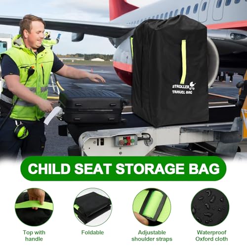 VAVPUP Transporttasche Kinderwagen Flugzeug,63x43x120cm,wasserdichte Kinderwagen Reisetasche aus Oxford Stoff mit Verstellbarem Schultergurt,Praktisches Reisezubehör für Doppelkinderwagen,AUT