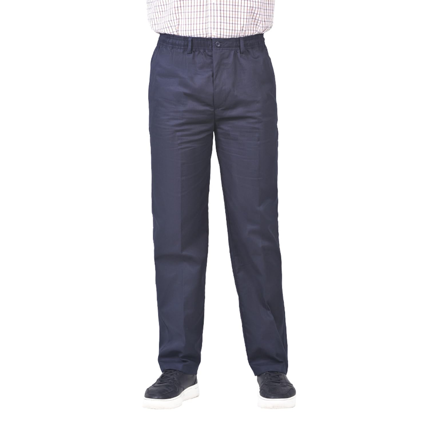 James Holton Mens Fully Elasticated Pull On Chinos Trousers, Perfect for Outdoor Walking, Sports, Work or Travel 44W / 29L Navy