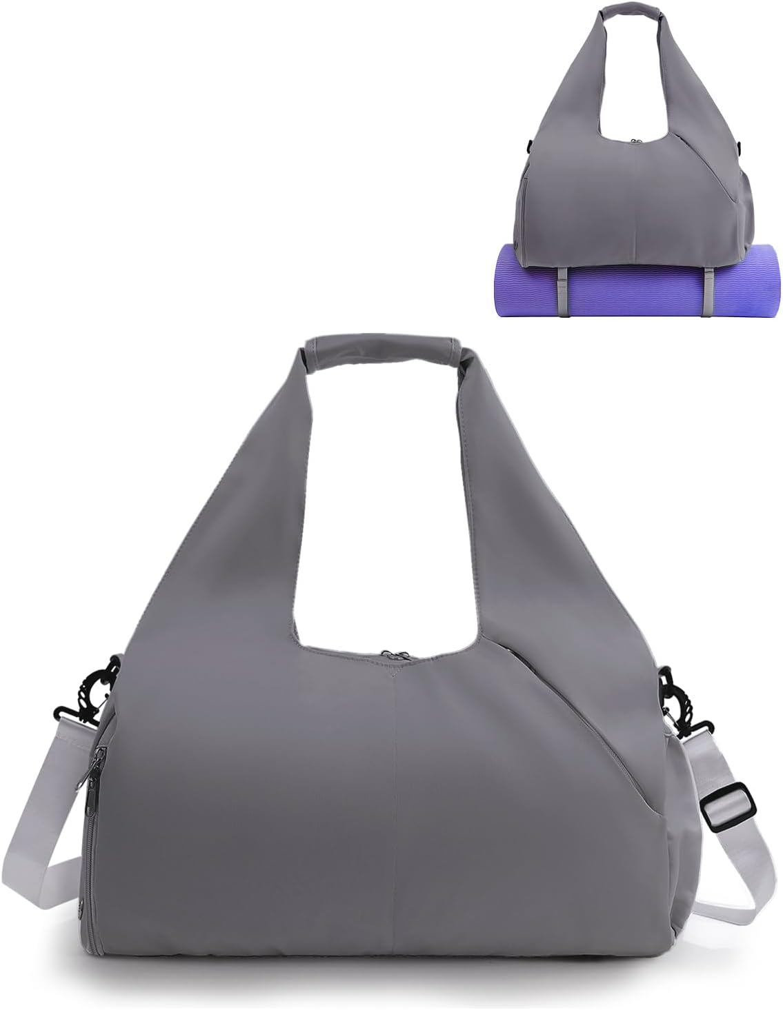 RHDZO Gym Bag for Women with Shoe Compartment Yoga Mat Bag with Wet Pocket and Water Bottle Holder Weekender Bag with Strap