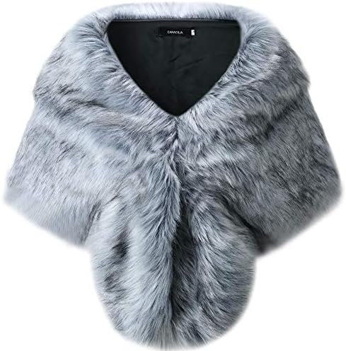 CaraciliaFaux Fur Shawl Wrap Stole Shrug Winter Bridal Wedding Cover Up