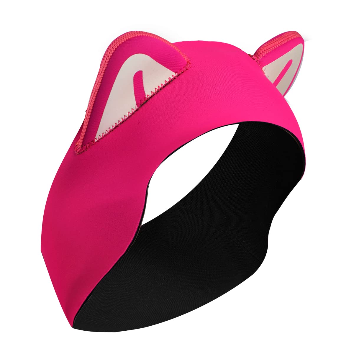Diving Headband Cat Ears Swimming Headband for Women Kids, 2mm Neoprene Wetsuit Hood - Keeping Water Out - Hold Earplugs in - Secure Ear Plugs for Scuba Dive Snorkeling Swimming Surfing (Pink)