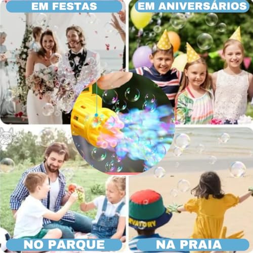 Arminha Bolha Sabão Lança Bolinha Sabao Brinquedo Infantil ARMA BAZUCA PISTOLA FAZER BOLHAS AUTOMATI