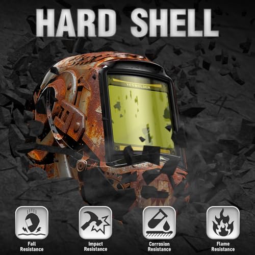 Image of YESWELDER Large View Auto Darkening Welding Helmet, Blue Light Blocking, 1 /1 /1 /1 True Color Solar Powered Welder Hood Mask with 4 Arc Sensors, Wide Shade 3 /5-9 /9-13 for TIG MIG ARC CUT and GRIND 1